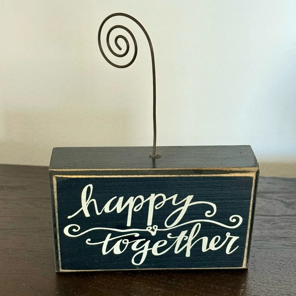 Primitives by Kathy Photo Block Sign Black White 5x3” 27570
